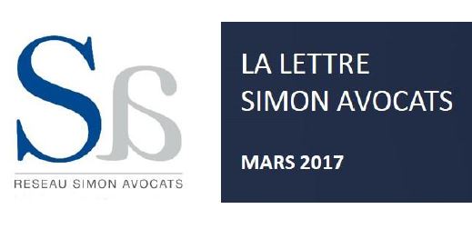 La lettre du réseau - SIMON AVOCATS - Actualités juridiques MARS 2017 